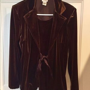 Beautiful velour suit in brown by Kim Rodgers